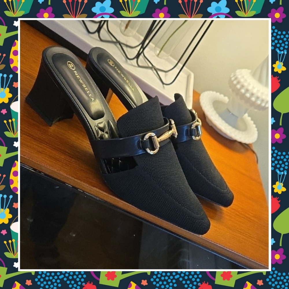 Nwt Stylish Mules with Chain Detail Size 10